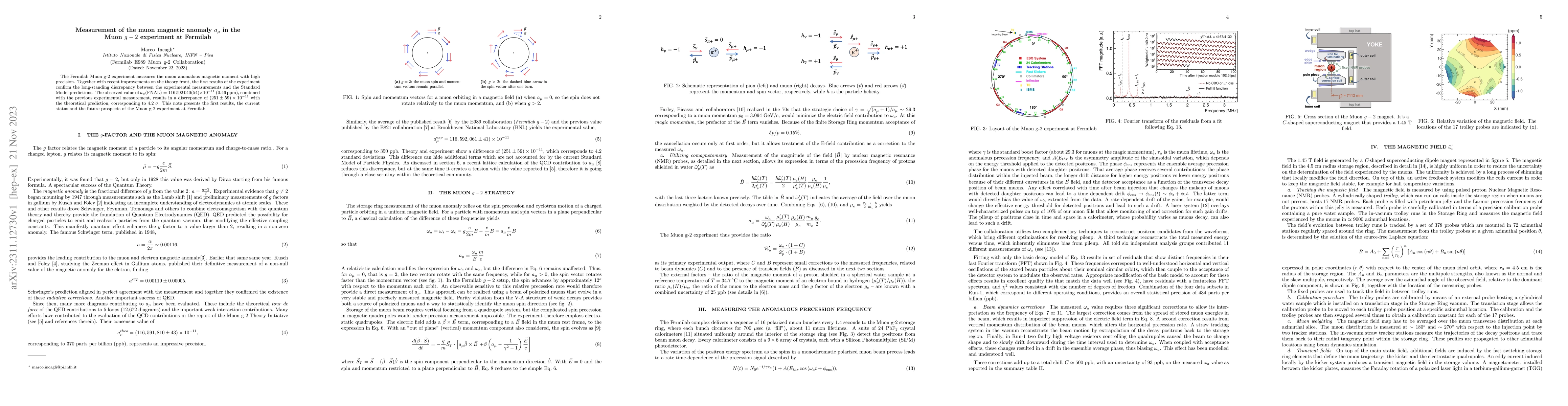 Thumbnail for Measurement of the muon magnetic anomaly $a_\mu$ in the Muon $g-2$
  experiment at Fermilab