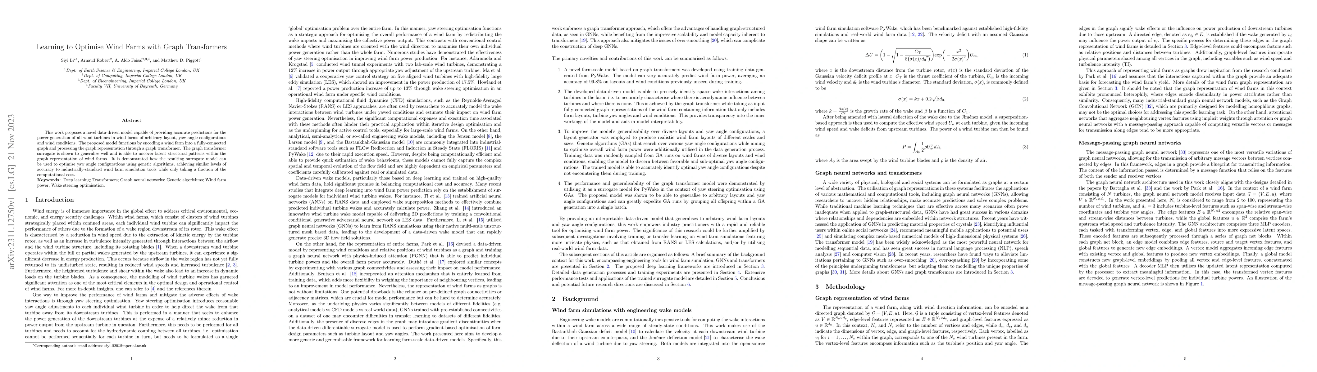 Thumbnail for Learning to Optimise Wind Farms with Graph Transformers
