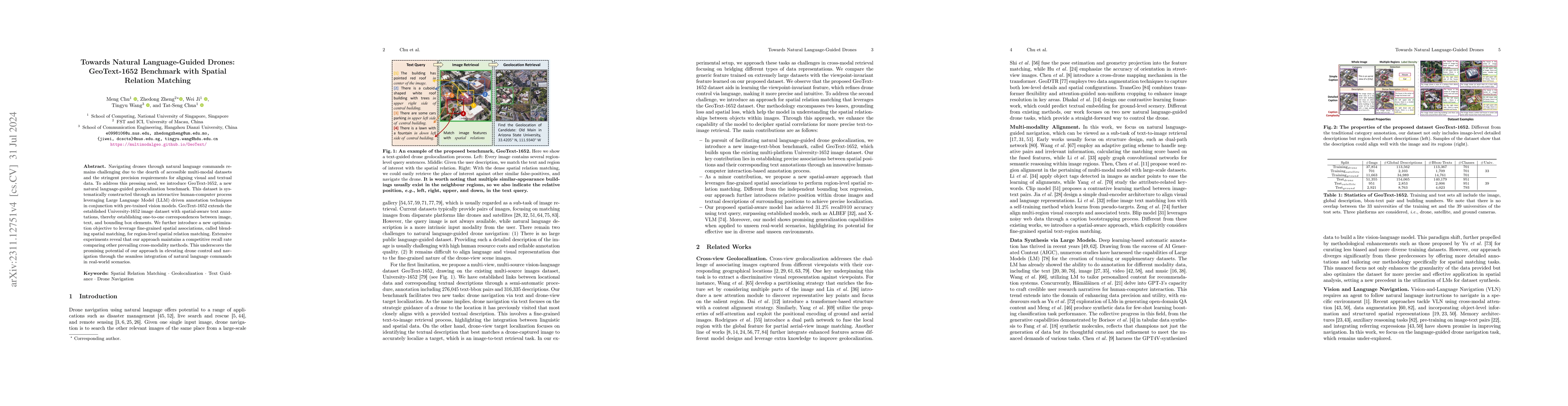 Thumbnail for Towards Natural Language-Guided Drones: GeoText-1652 Benchmark with
  Spatial Relation Matching