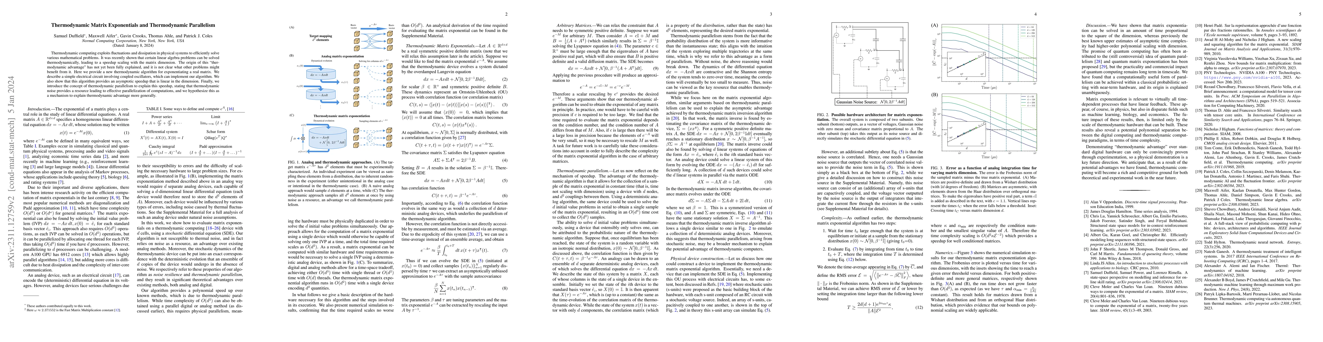 Thumbnail for Thermodynamic Matrix Exponentials and Thermodynamic Parallelism