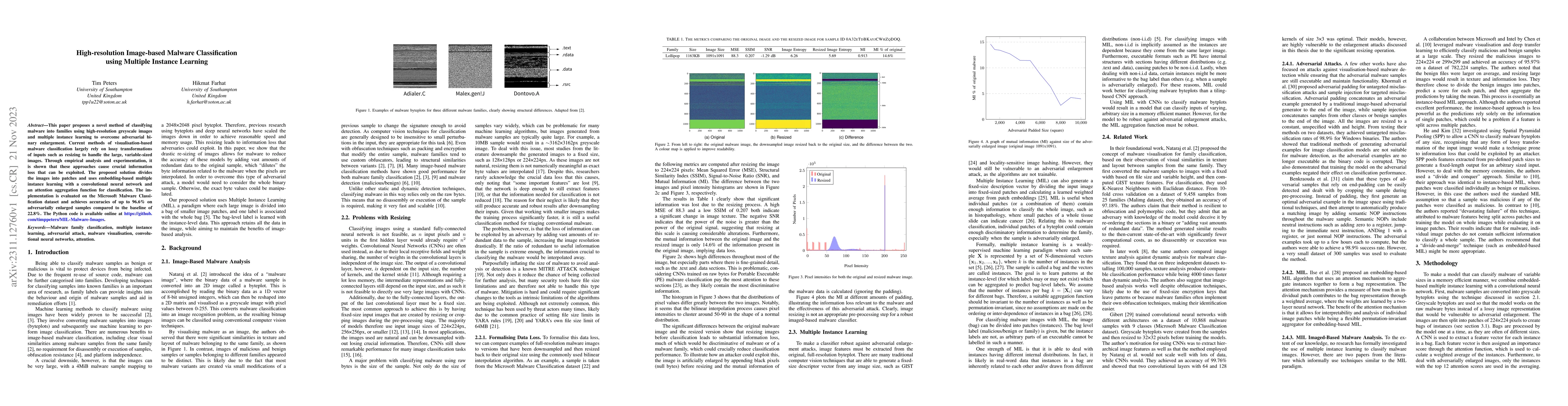 Thumbnail for High-resolution Image-based Malware Classification using Multiple
  Instance Learning