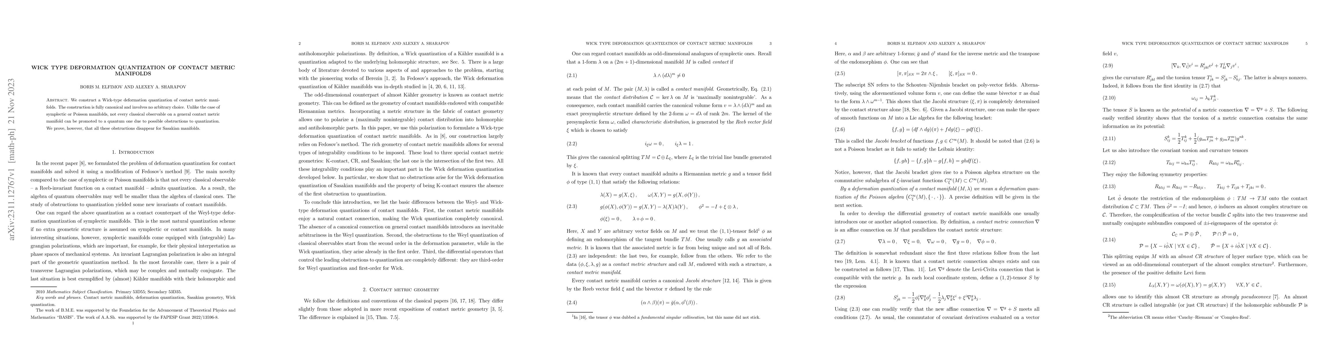 Thumbnail for Wick-type deformation quantization of contact metric manifolds