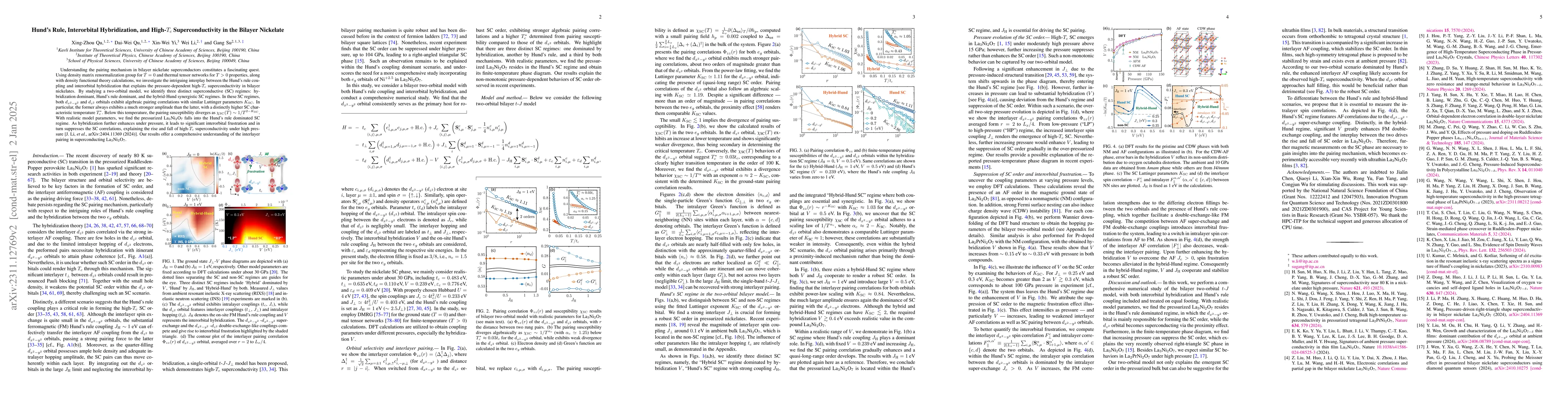 Thumbnail for Roles of Hund's Rule and Hybridization in the Two-orbital Model for
  High-$T_c$ Superconductivity in the Bilayer Nickelate