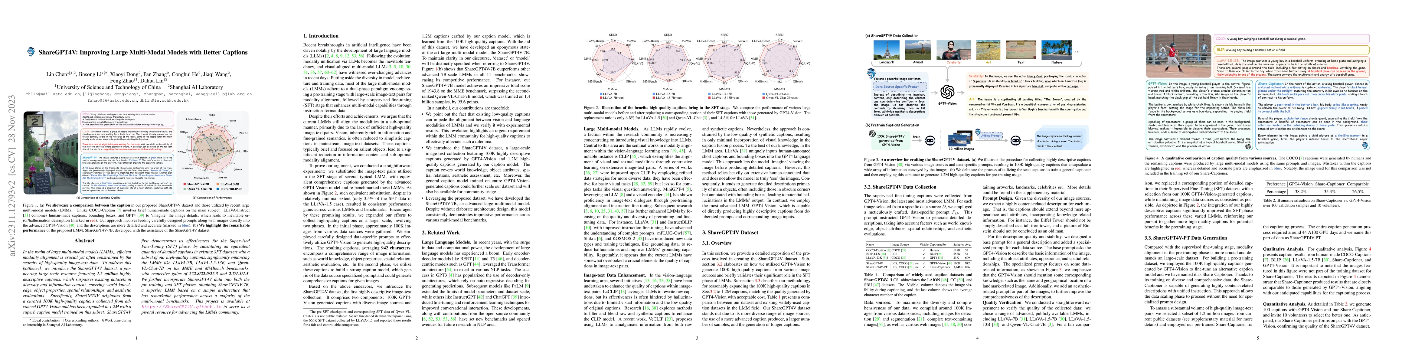 Thumbnail for ShareGPT4V: Improving Large Multi-Modal Models with Better Captions