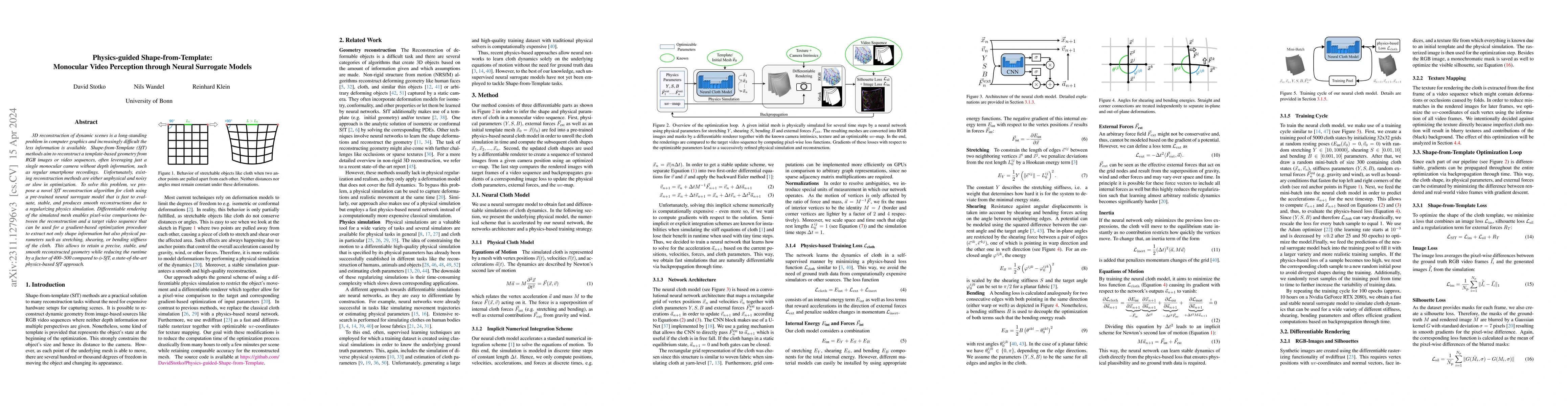 Thumbnail for Physics-guided Shape-from-Template: Monocular Video Perception through
  Neural Surrogate Models