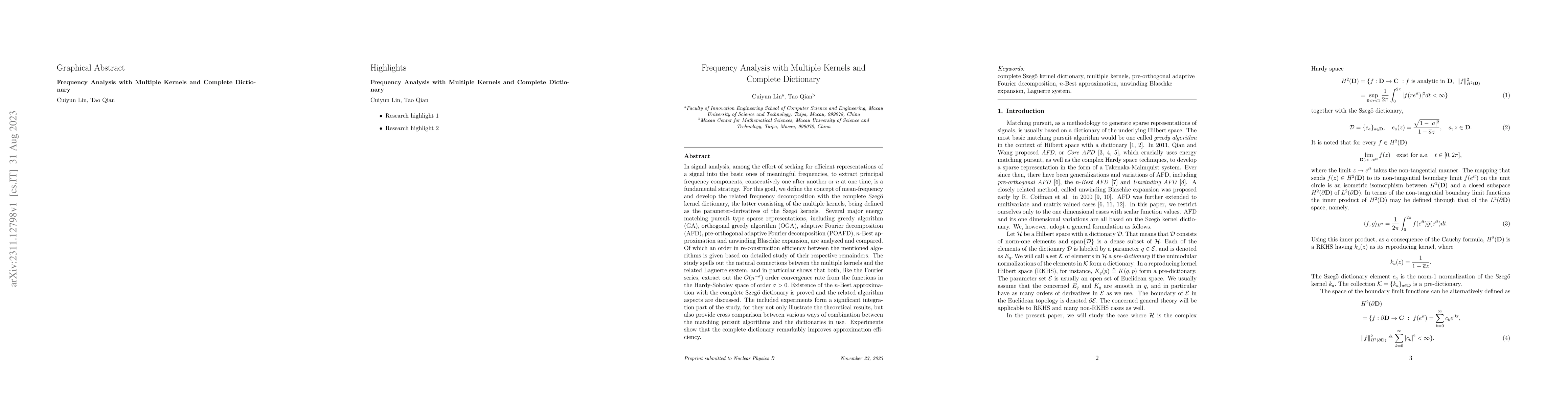 Thumbnail for Frequency Analysis with Multiple Kernels and Complete Dictionary