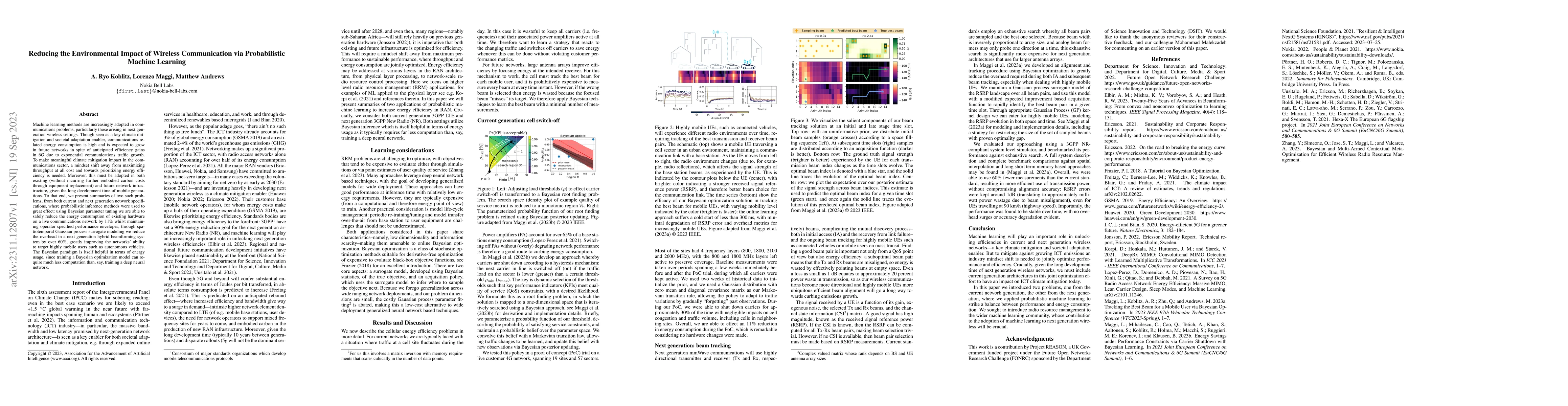 Thumbnail for Reducing the Environmental Impact of Wireless Communication via
  Probabilistic Machine Learning