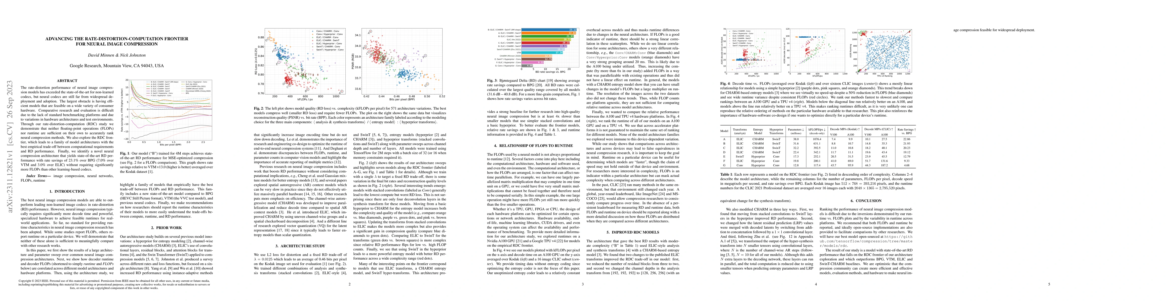 Thumbnail for Advancing The Rate-Distortion-Computation Frontier For Neural Image
  Compression