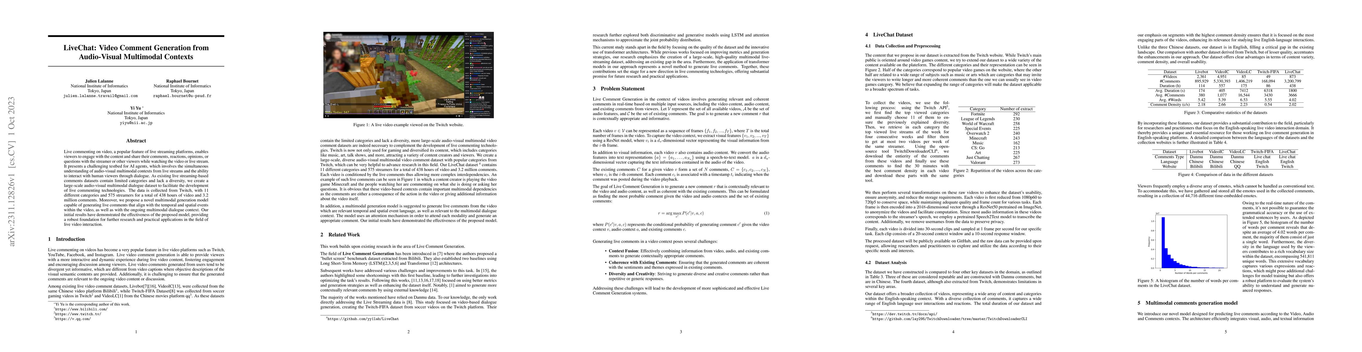 Thumbnail for LiveChat: Video Comment Generation from Audio-Visual Multimodal Contexts