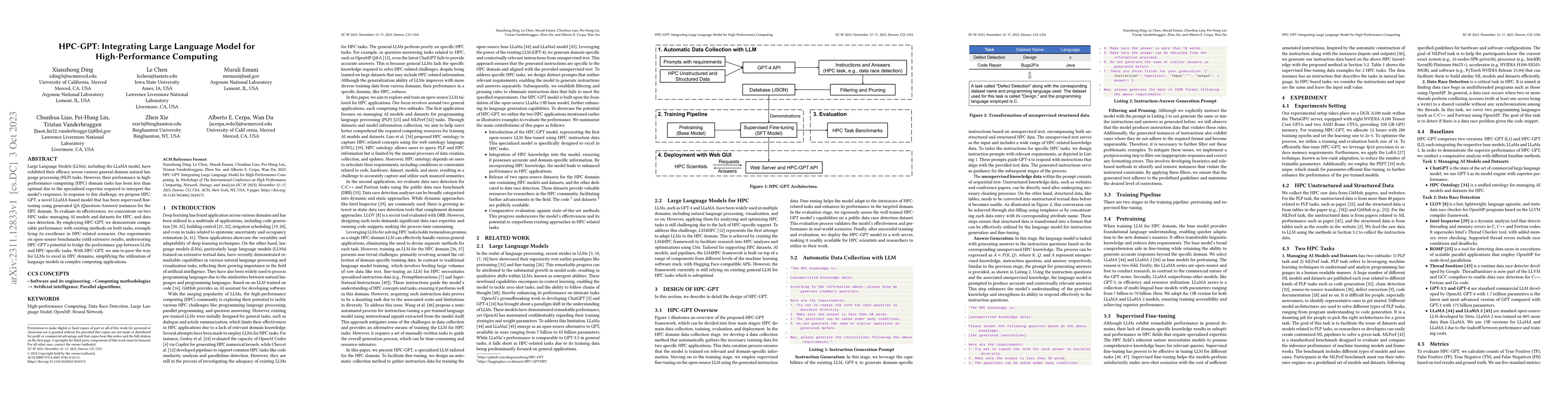 Thumbnail for HPC-GPT: Integrating Large Language Model for High-Performance Computing