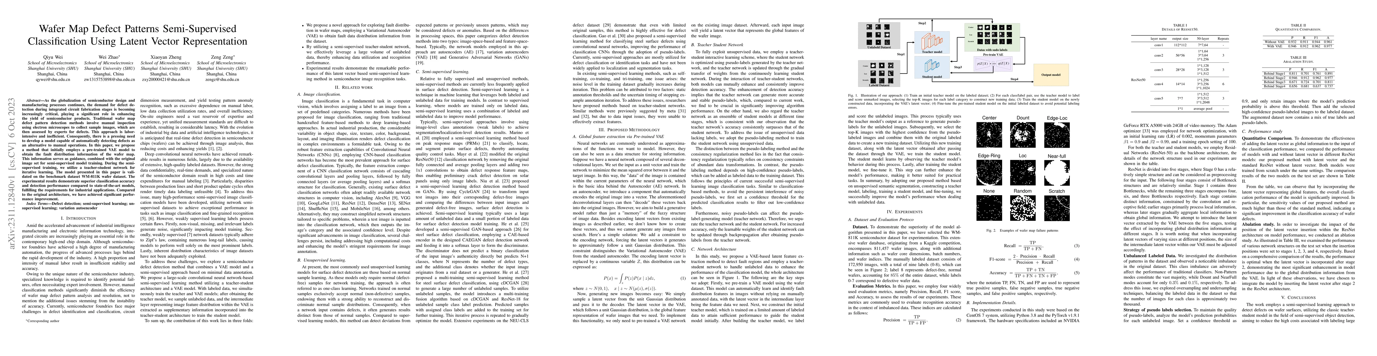 Thumbnail for Wafer Map Defect Patterns Semi-Supervised Classification Using Latent
  Vector Representation