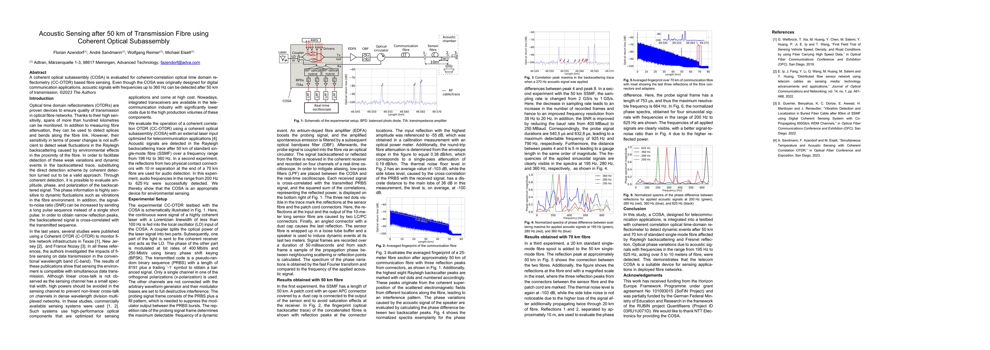 Thumbnail for Acoustic Sensing after 50 km of Transmission Fibre using Coherent
  Optical Subassembly