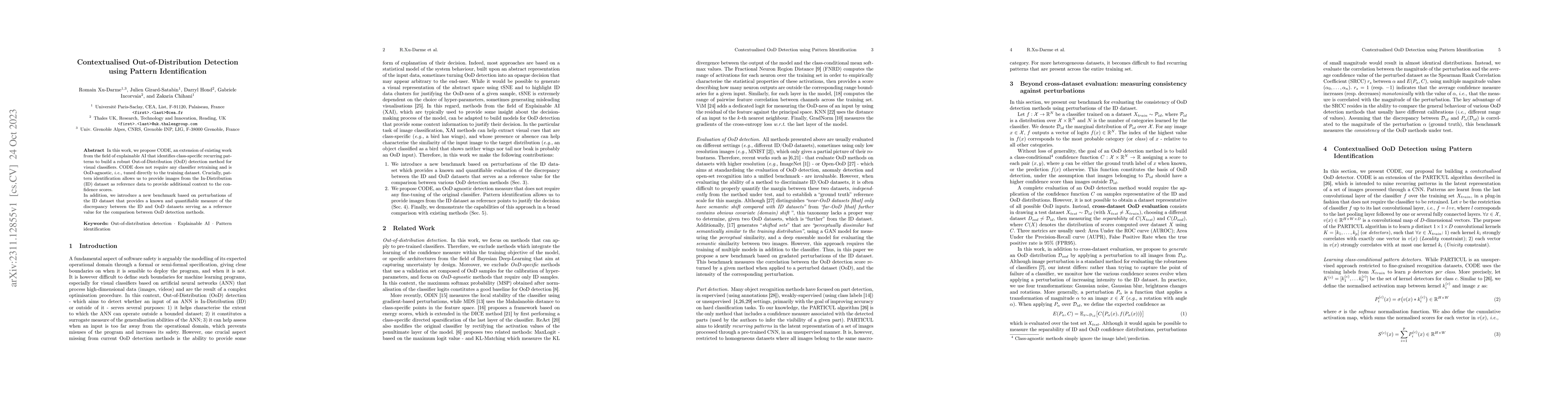 Thumbnail for Contextualised Out-of-Distribution Detection using Pattern Identication