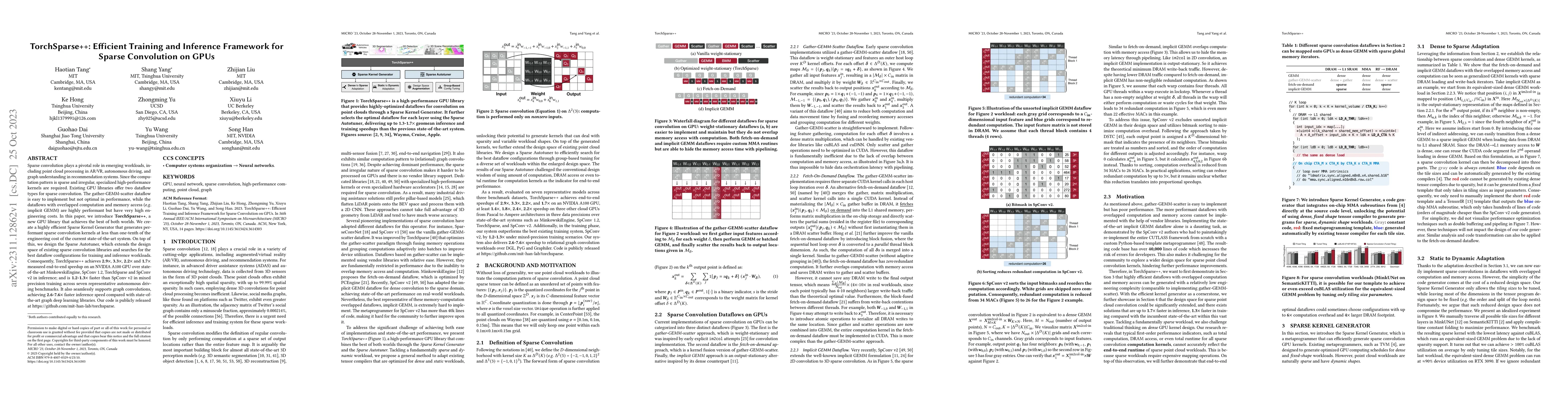 Thumbnail for TorchSparse++: Efficient Training and Inference Framework for Sparse
  Convolution on GPUs
