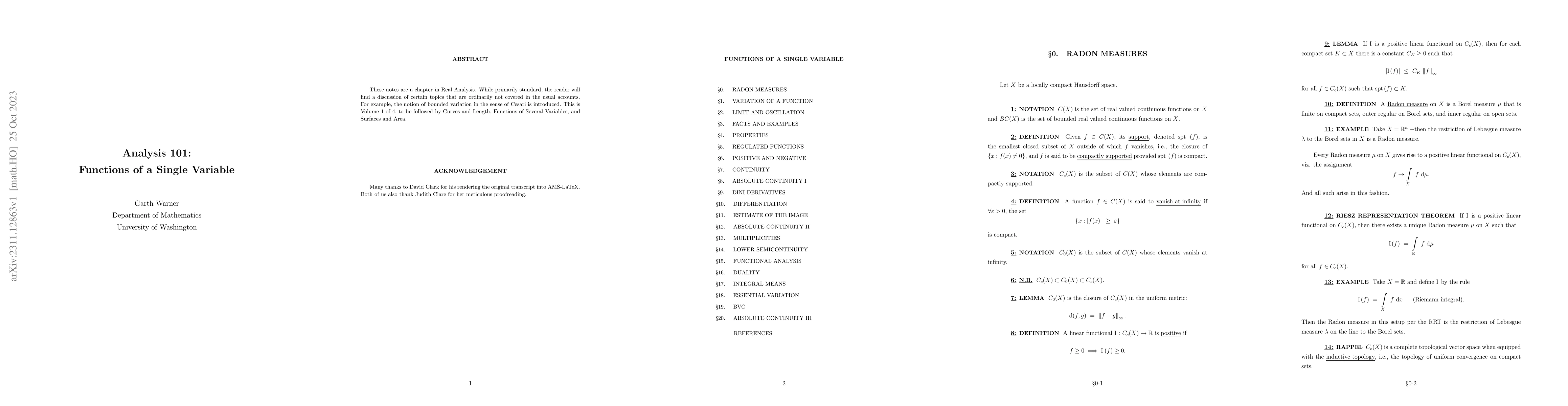 Thumbnail for Functions of a Single Variable