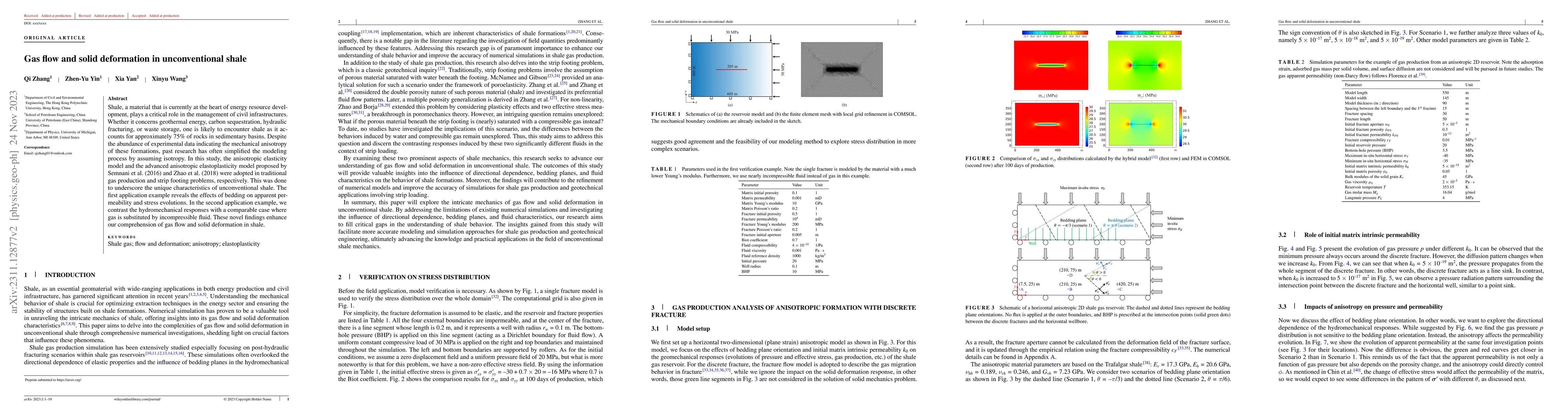 Thumbnail for Gas flow and solid deformation in unconventional shale