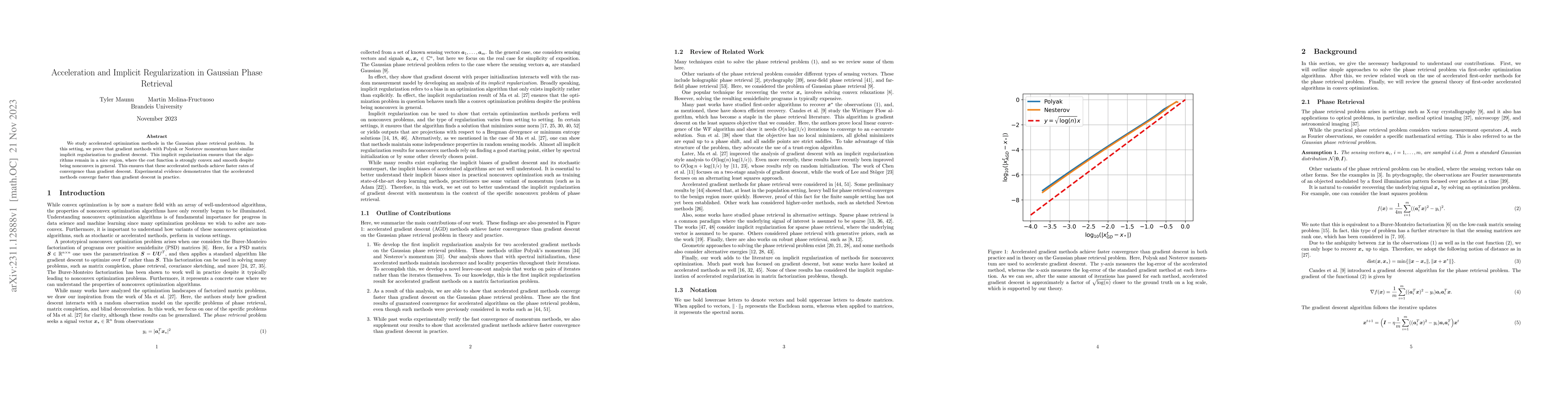 Thumbnail for Acceleration and Implicit Regularization in Gaussian Phase Retrieval