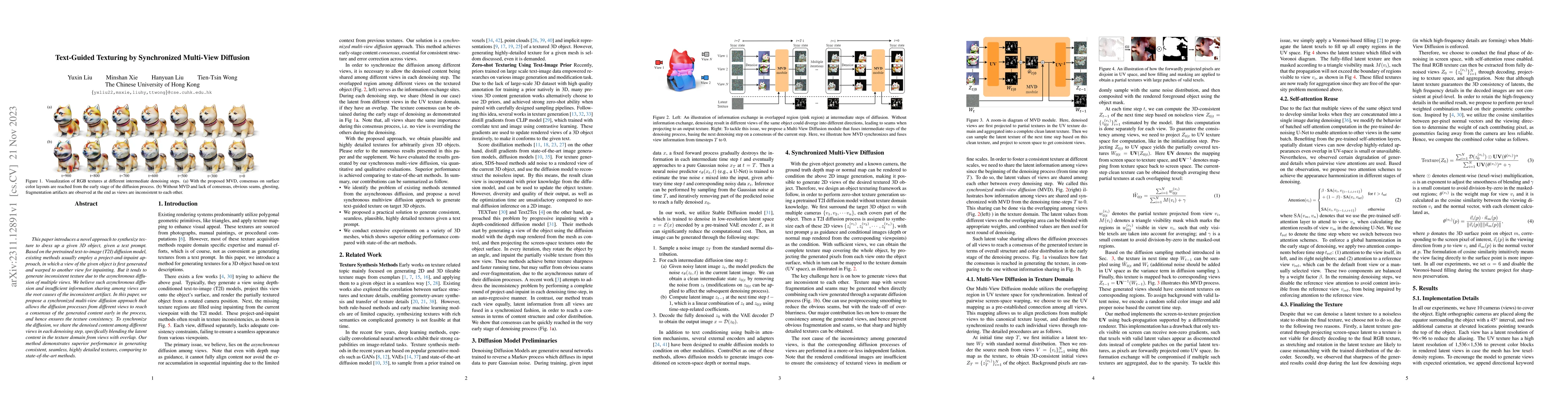 Thumbnail for Text-Guided Texturing by Synchronized Multi-View Diffusion