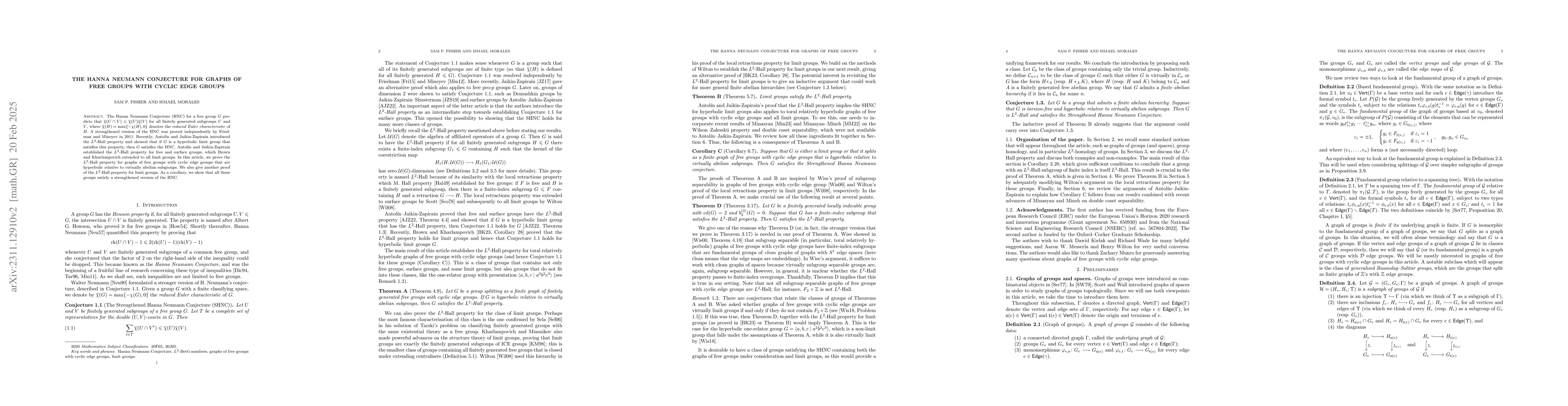 Thumbnail for The Hanna Neumann Conjecture for graphs of free groups with cyclic edge
  groups