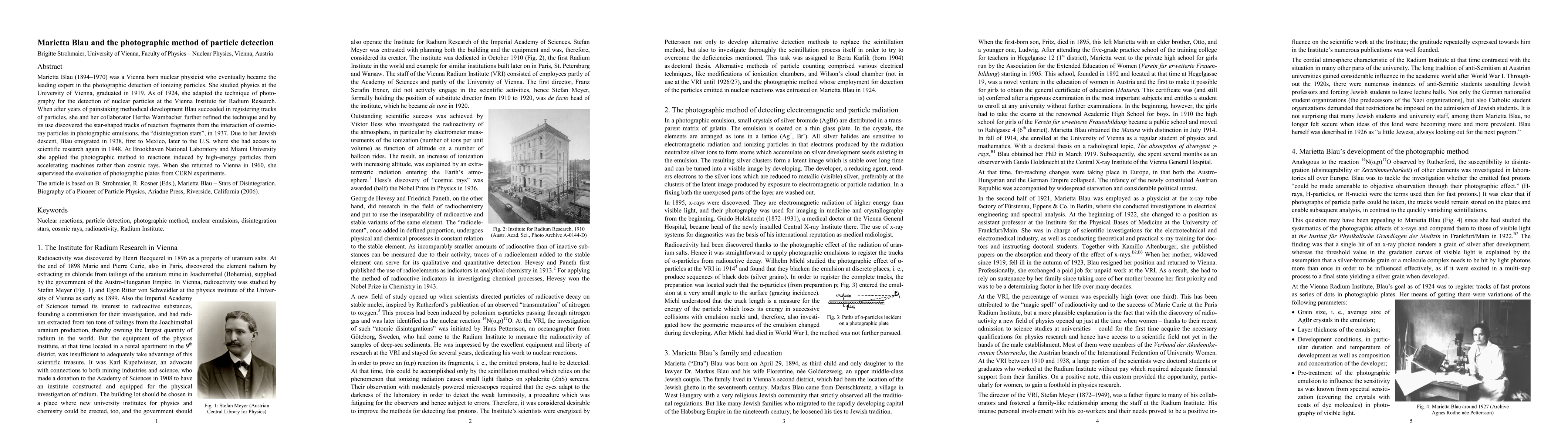 Thumbnail for Marietta Blau and the photographic method of particle detection