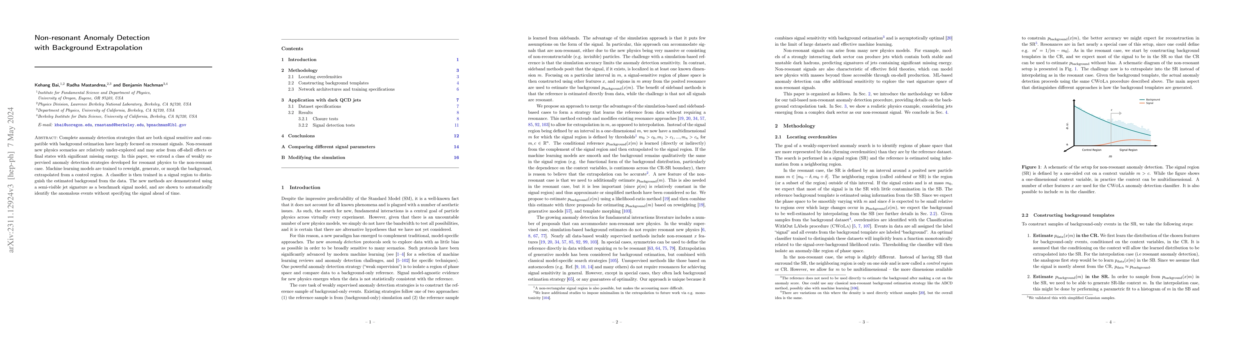 Thumbnail for Non-resonant Anomaly Detection with Background Extrapolation