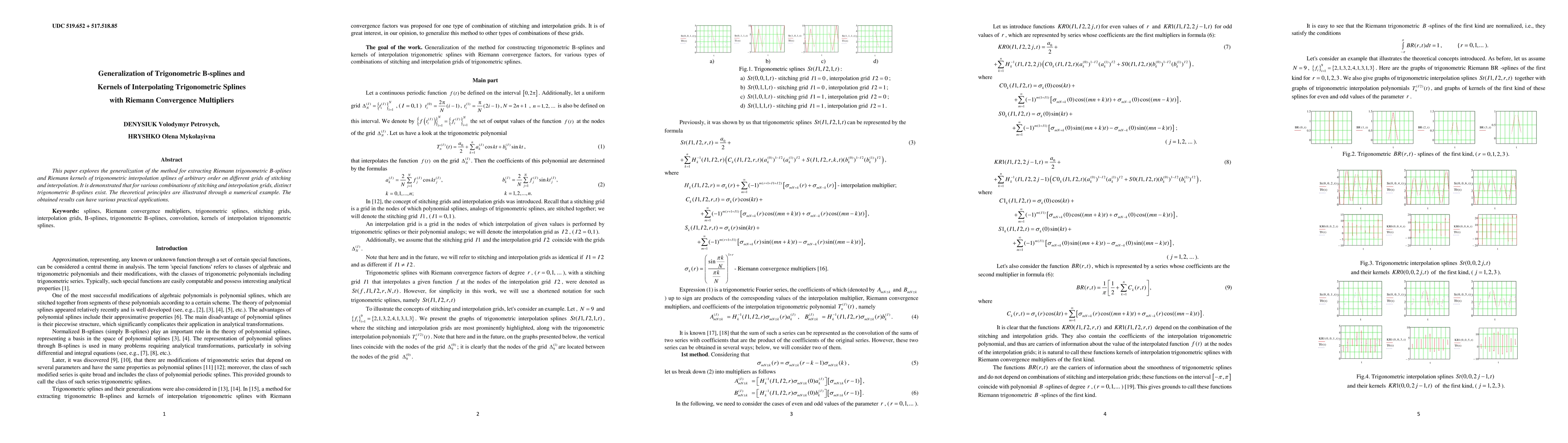 Thumbnail for Generalization of Trigonometric B-splines and Kernels of Interpolating
  Trigonometric Splines with Riemann Convergence Multipliers