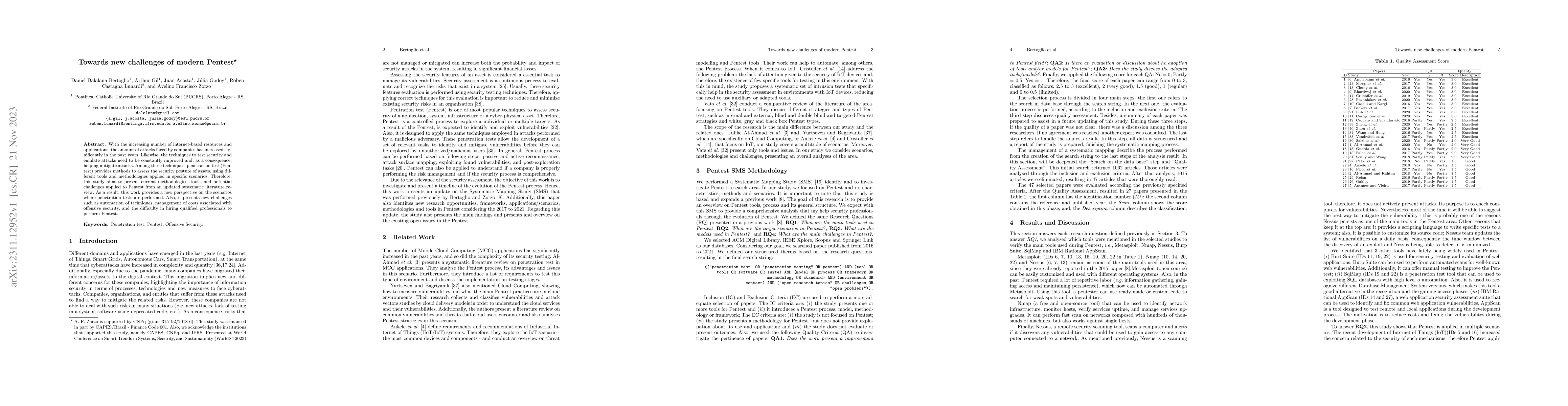 Thumbnail for Towards new challenges of modern Pentest