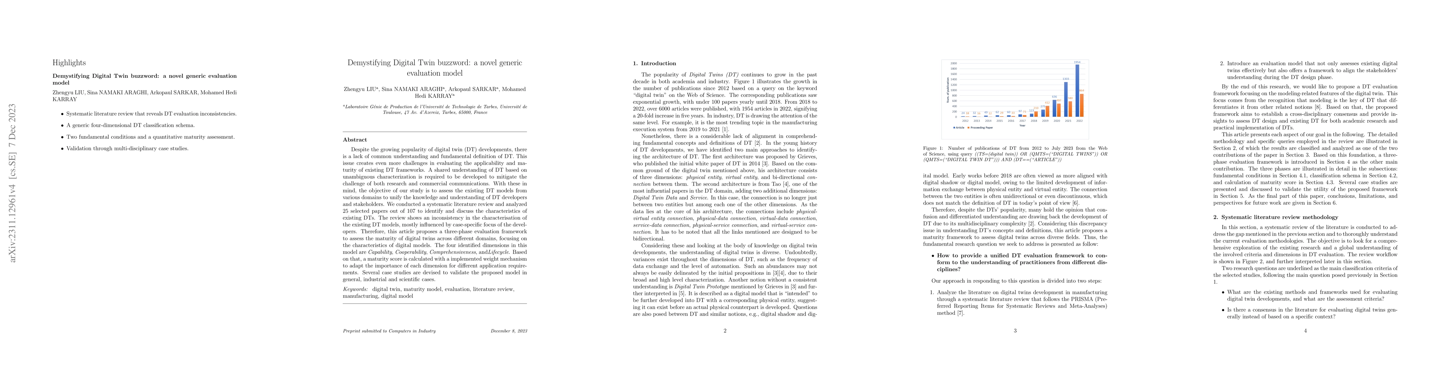 Thumbnail for Demystifying Digital Twin Buzzword: A Novel Generic Evaluation Model