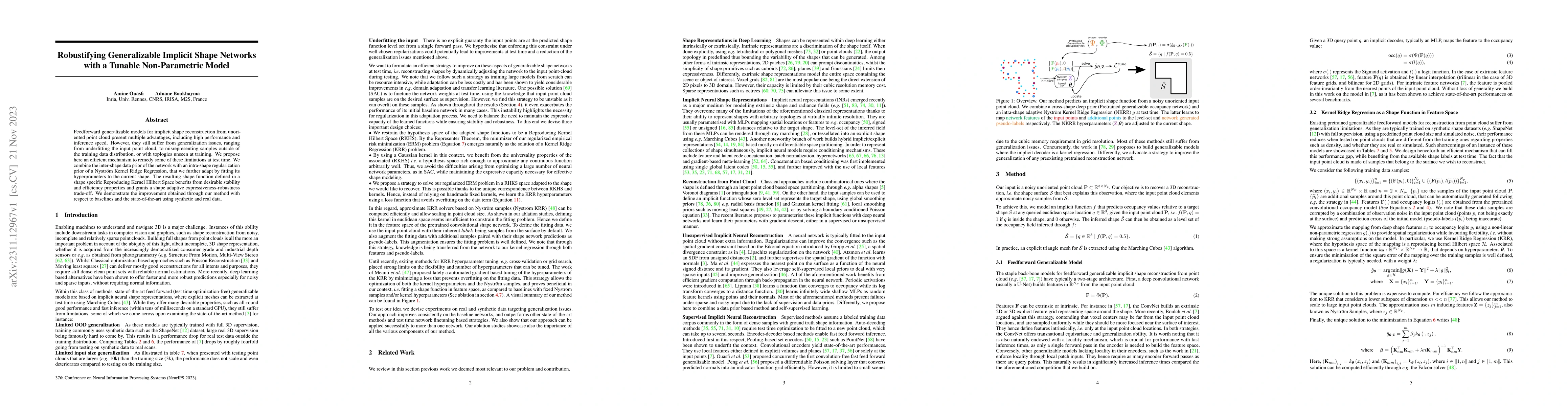 Thumbnail for Robustifying Generalizable Implicit Shape Networks with a Tunable
  Non-Parametric Model