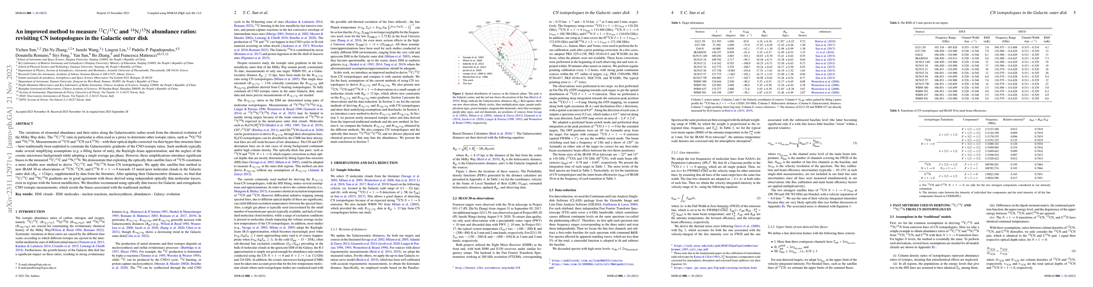 Thumbnail for An improved method to measure $\rm ^{12}C/^{13}C$ and $\rm
  ^{14}N/^{15}N$ abundance ratios: revisiting CN isotopologues in the Galactic
  outer disk