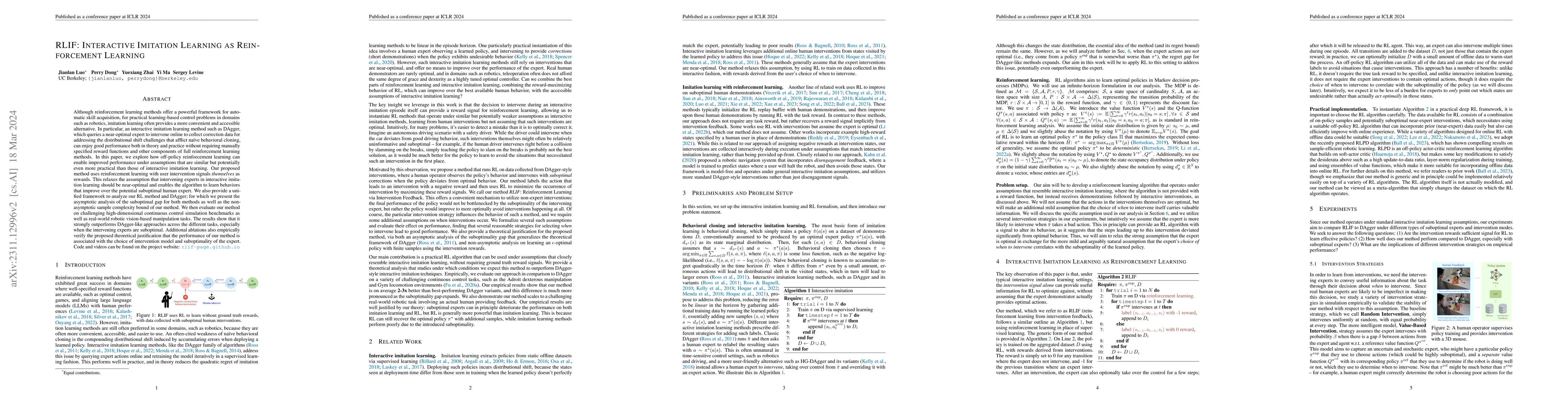 Thumbnail for RLIF: Interactive Imitation Learning as Reinforcement Learning