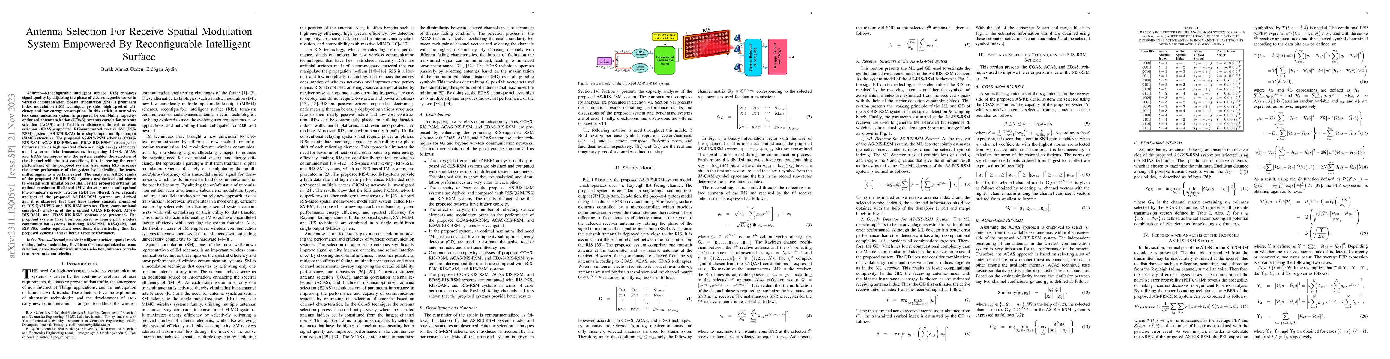 Thumbnail for Antenna Selection For Receive Spatial Modulation System Empowered By
  Reconfigurable Intelligent Surface