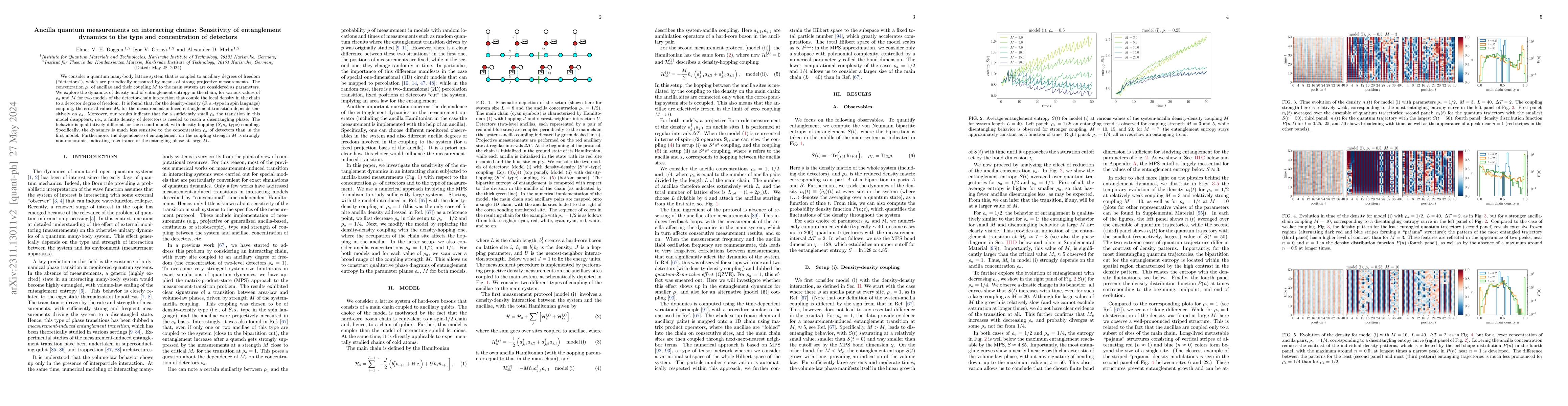 Thumbnail for Ancilla quantum measurements on interacting chains: Sensitivity of
  entanglement dynamics to the type and concentration of detectors
