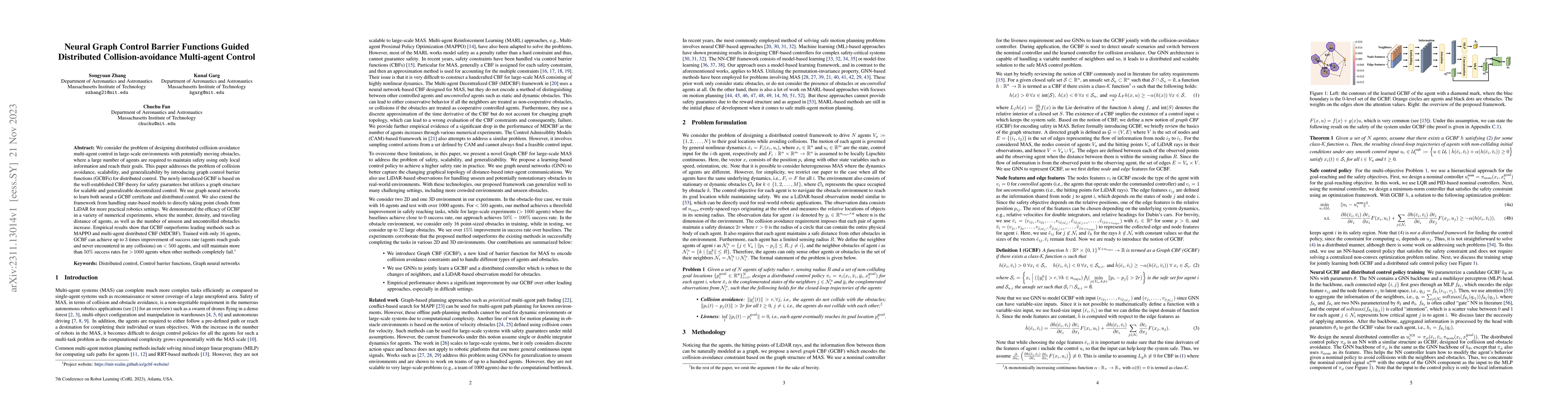 Thumbnail for Neural Graph Control Barrier Functions Guided Distributed
  Collision-avoidance Multi-agent Control