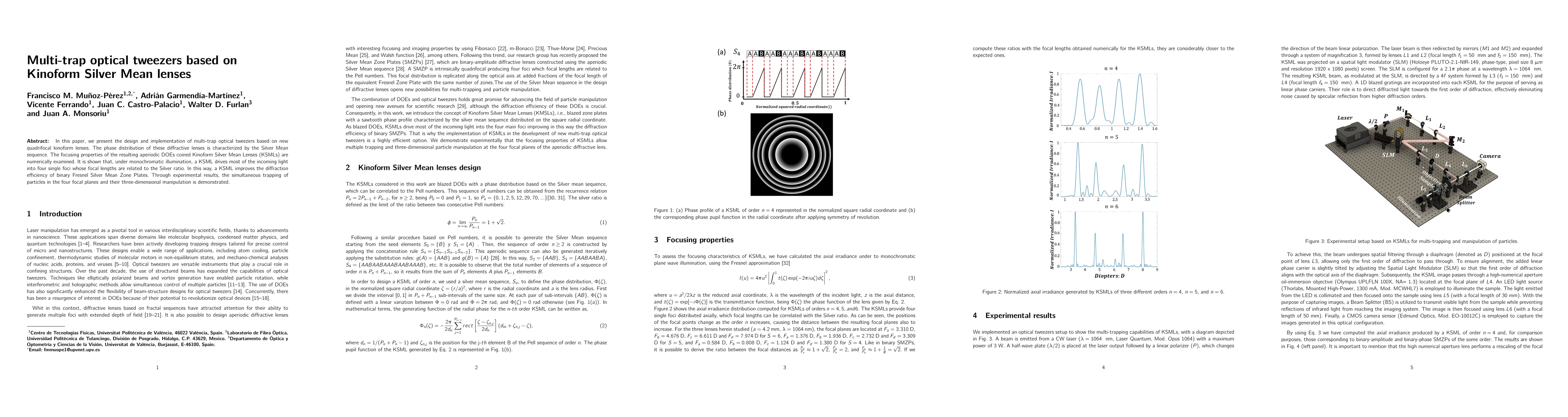 Thumbnail for Multi-trap optical tweezers based on Kinoform Silver Mean lenses