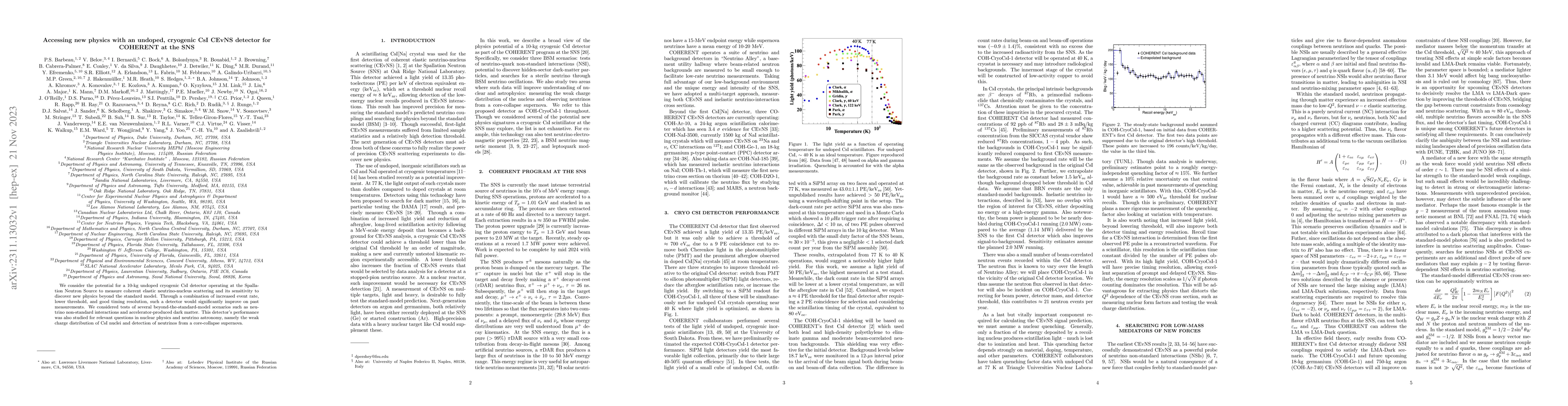 Thumbnail for Accessing new physics with an undoped, cryogenic CsI CEvNS detector for
  COHERENT at the SNS