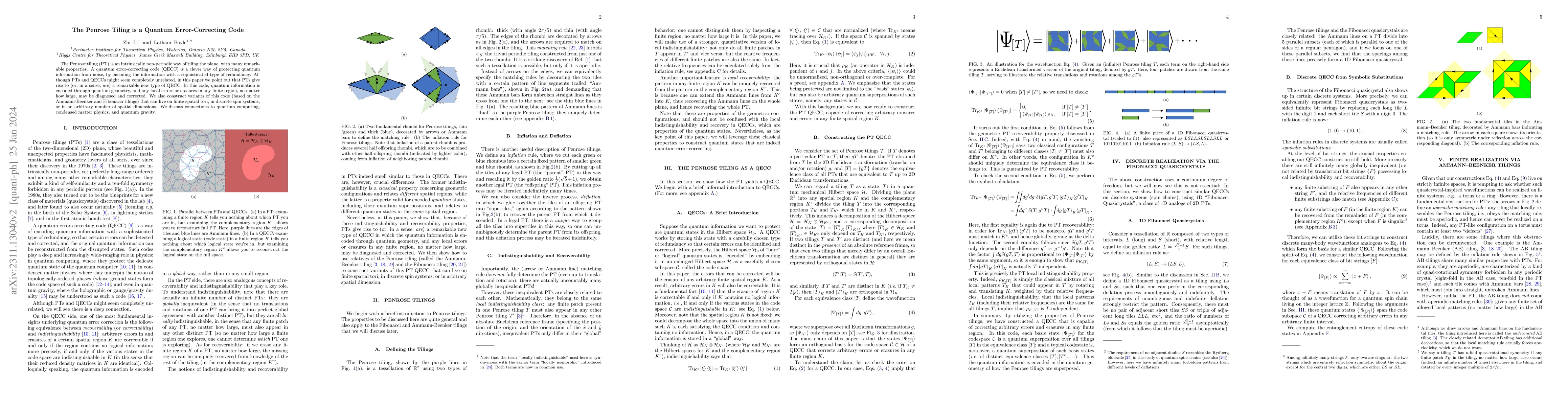 Thumbnail for The Penrose Tiling is a Quantum Error-Correcting Code