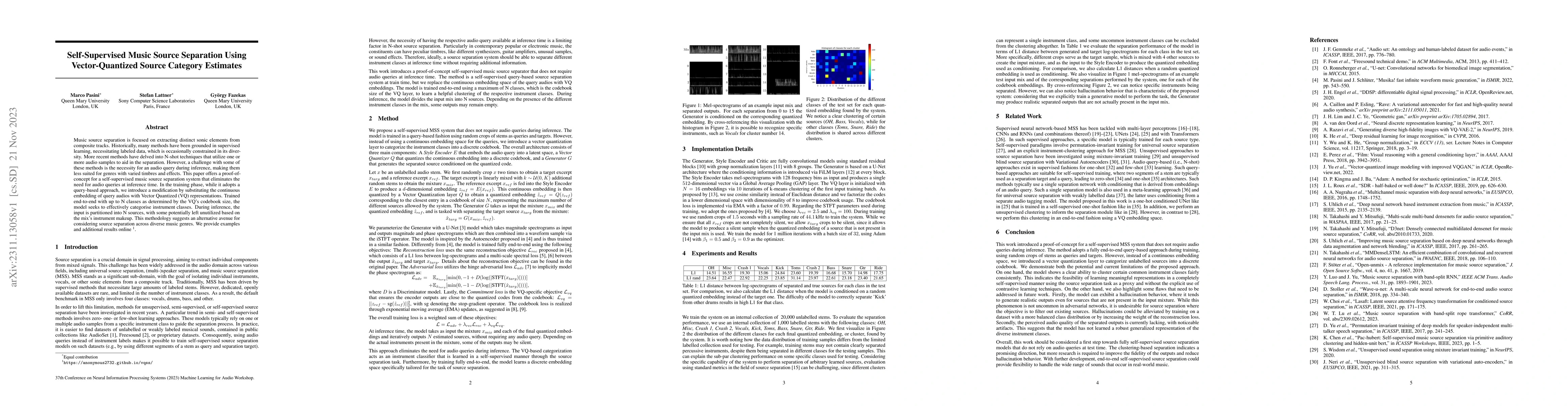 Thumbnail for Self-Supervised Music Source Separation Using Vector-Quantized Source
  Category Estimates