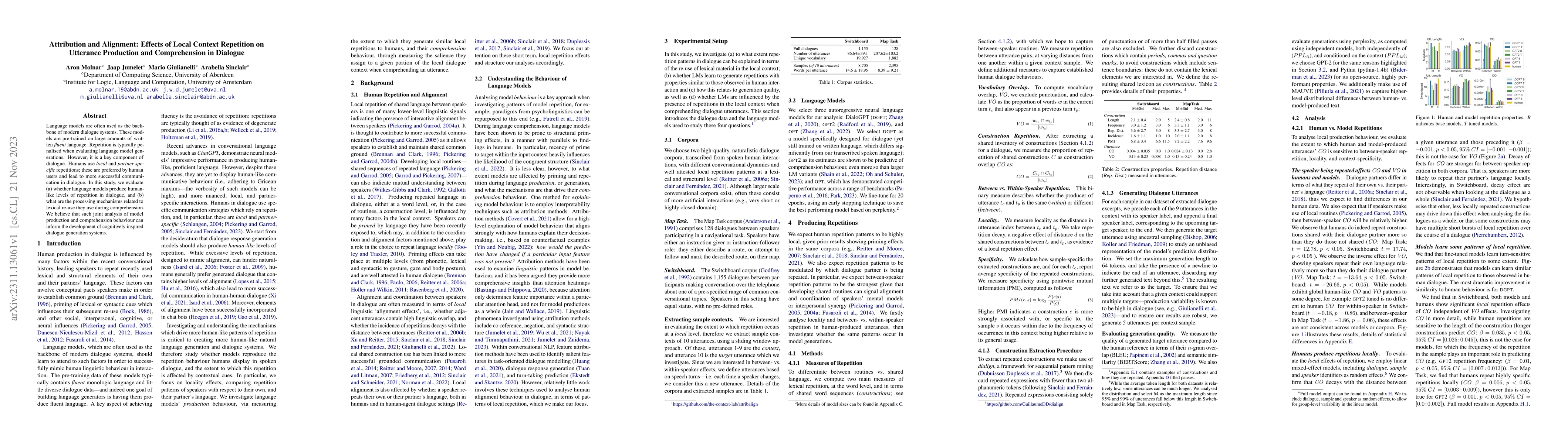 Thumbnail for Attribution and Alignment: Effects of Local Context Repetition on
  Utterance Production and Comprehension in Dialogue