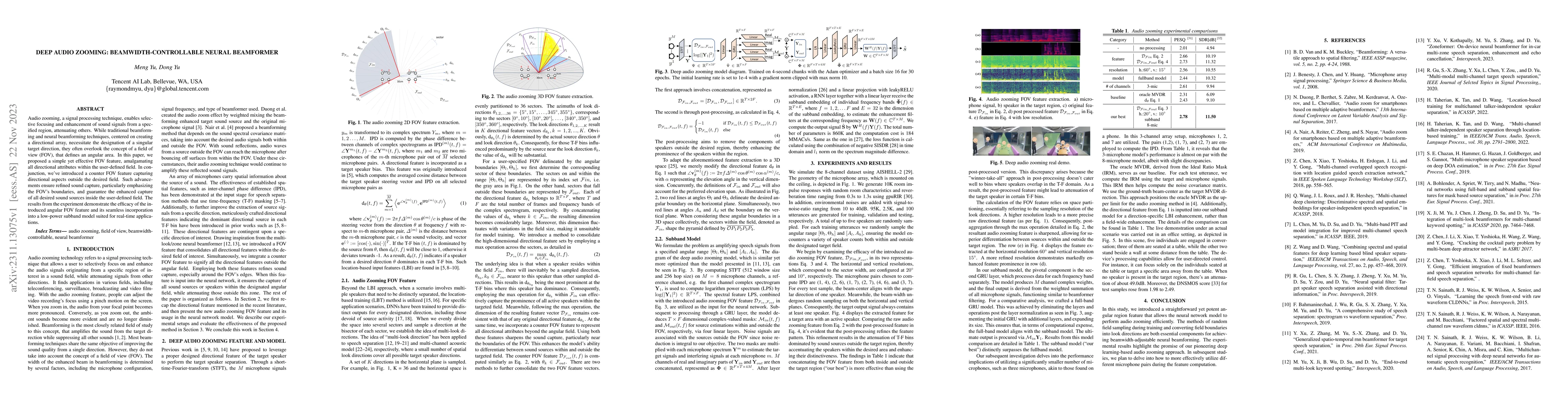 Thumbnail for Deep Audio Zooming: Beamwidth-Controllable Neural Beamformer