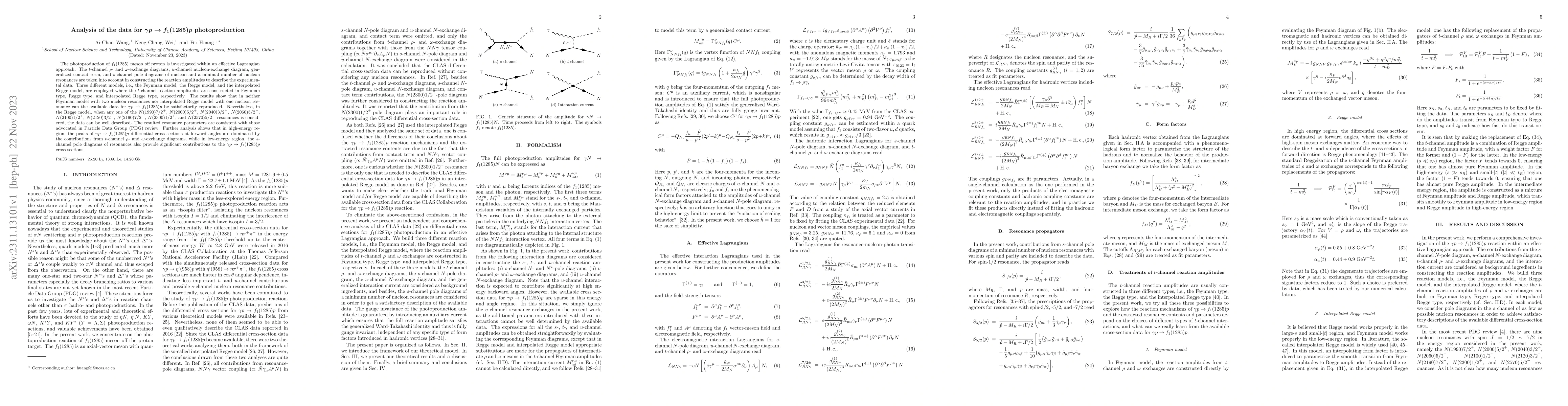 Thumbnail for Analysis of the data for $\gamma p \to f_1(1285) p$ photoproduction