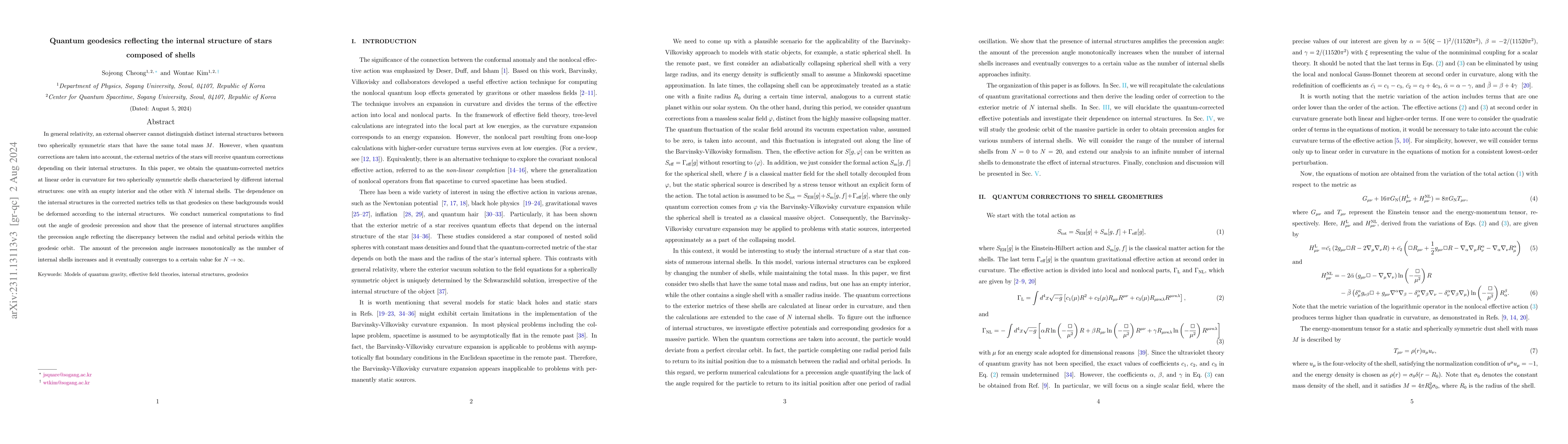 Thumbnail for Quantum geodesics reflecting the internal structure of stars composed of
  shells