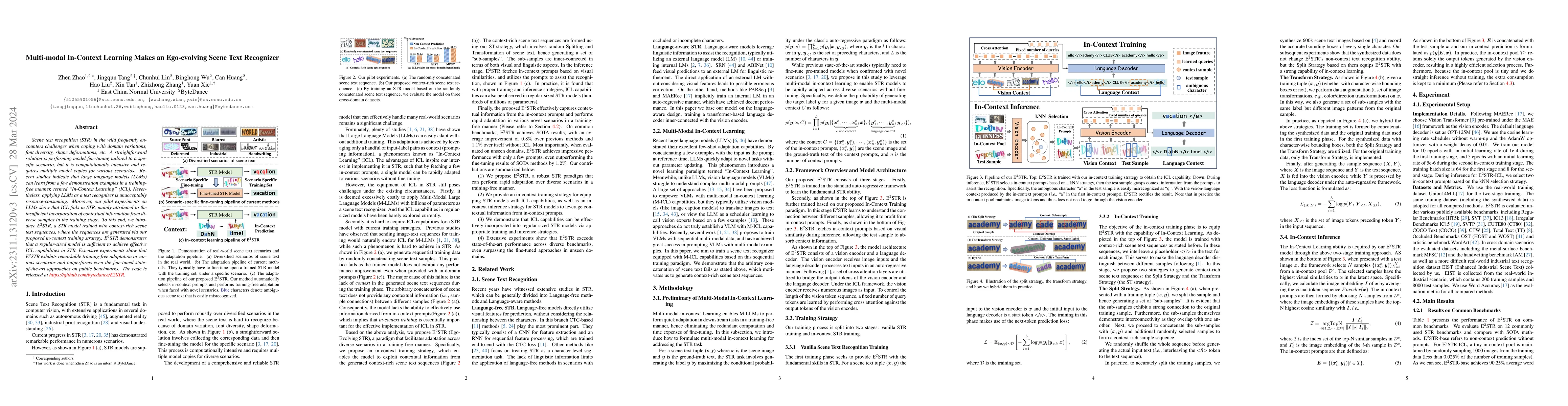 Thumbnail for Multi-modal In-Context Learning Makes an Ego-evolving Scene Text
  Recognizer