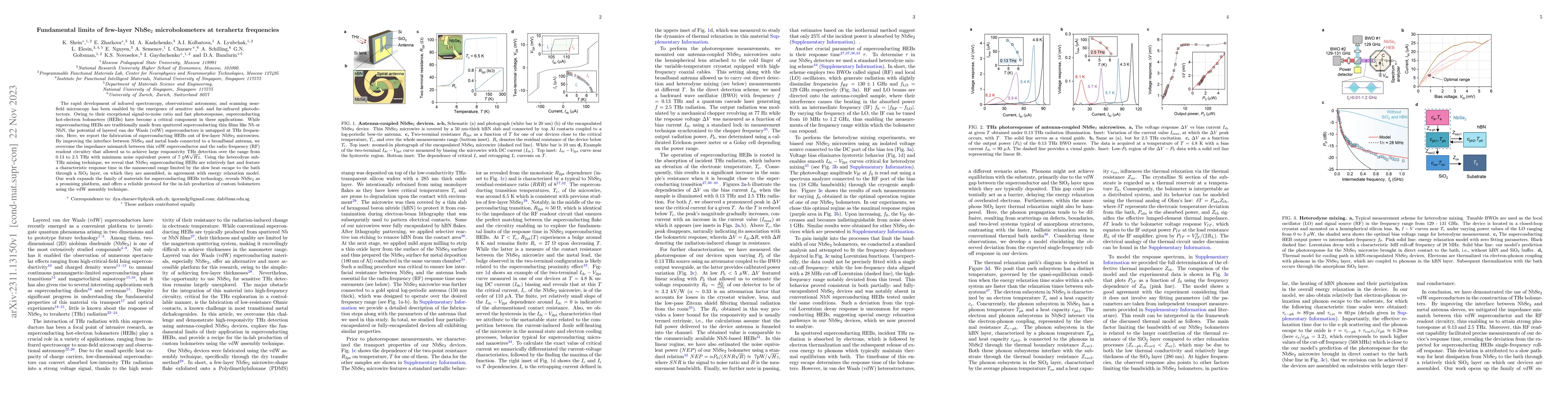 Thumbnail for Fundamental limits of few-layer NbSe$_2$ microbolometers at terahertz
  frequencies