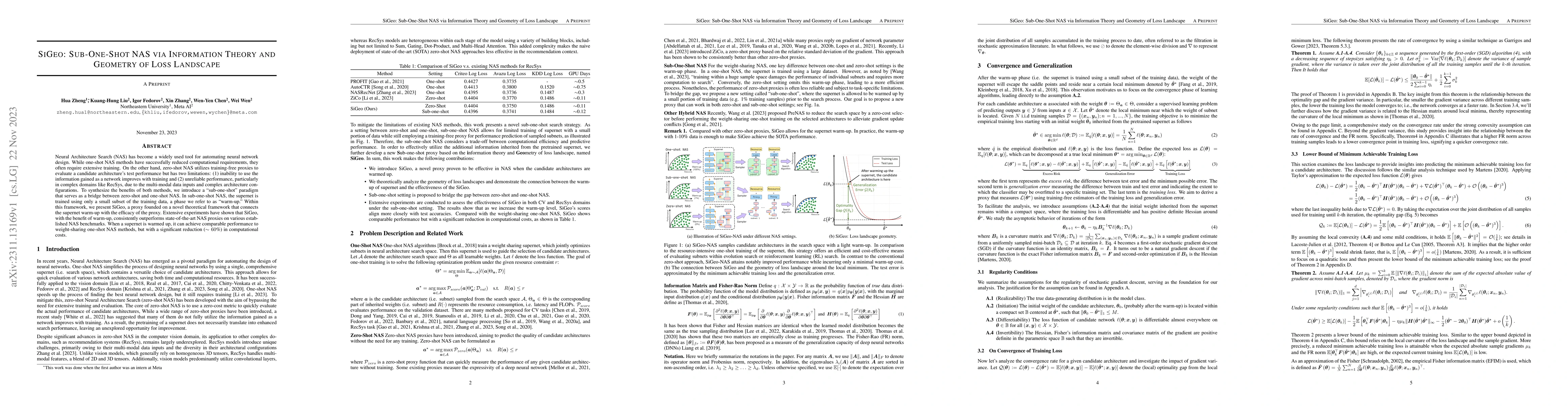 Thumbnail for SiGeo: Sub-One-Shot NAS via Information Theory and Geometry of Loss
  Landscape