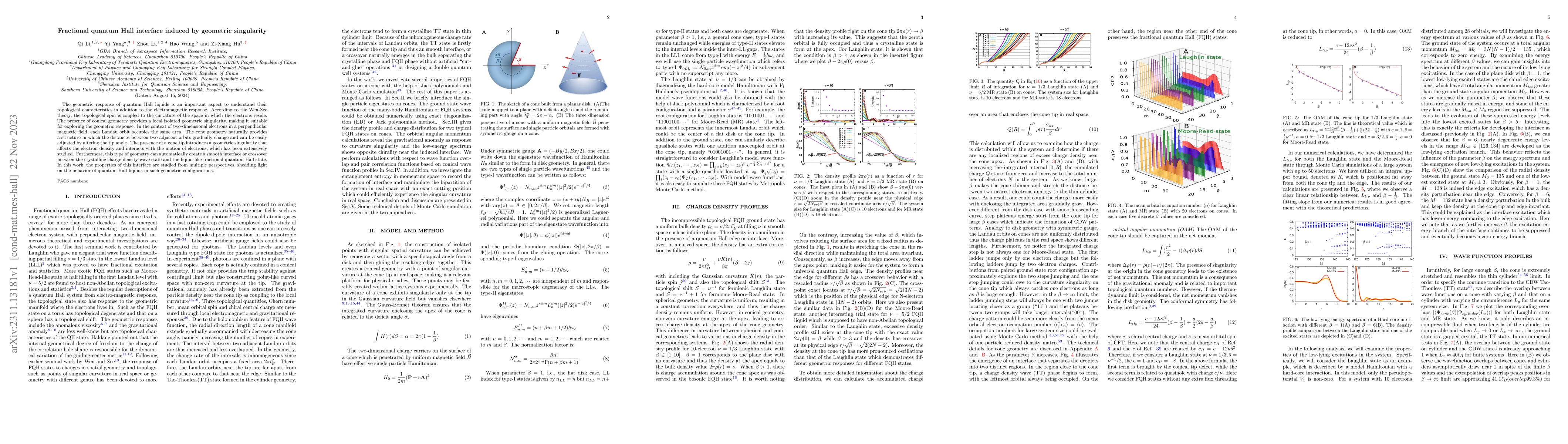 Thumbnail for Fractional quantum Hall interface induced by geometric singularity