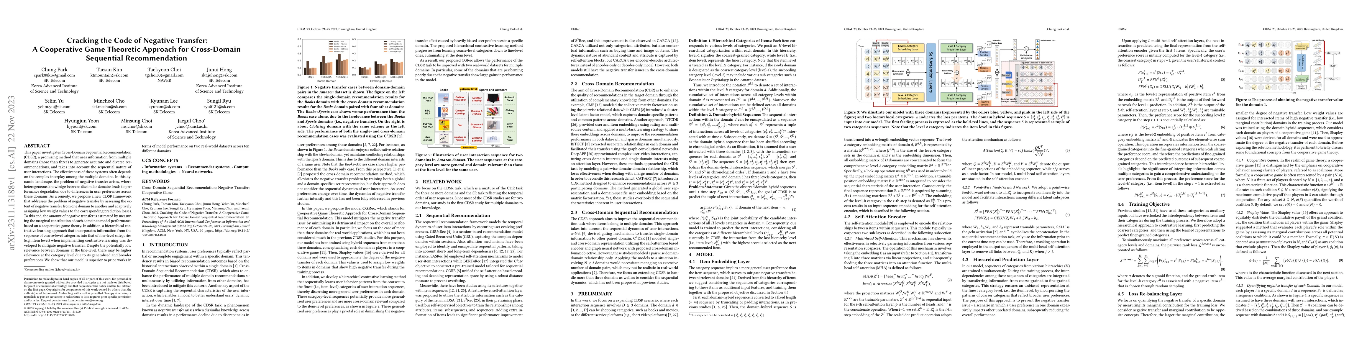 Thumbnail for Cracking the Code of Negative Transfer: A Cooperative Game Theoretic
  Approach for Cross-Domain Sequential Recommendation