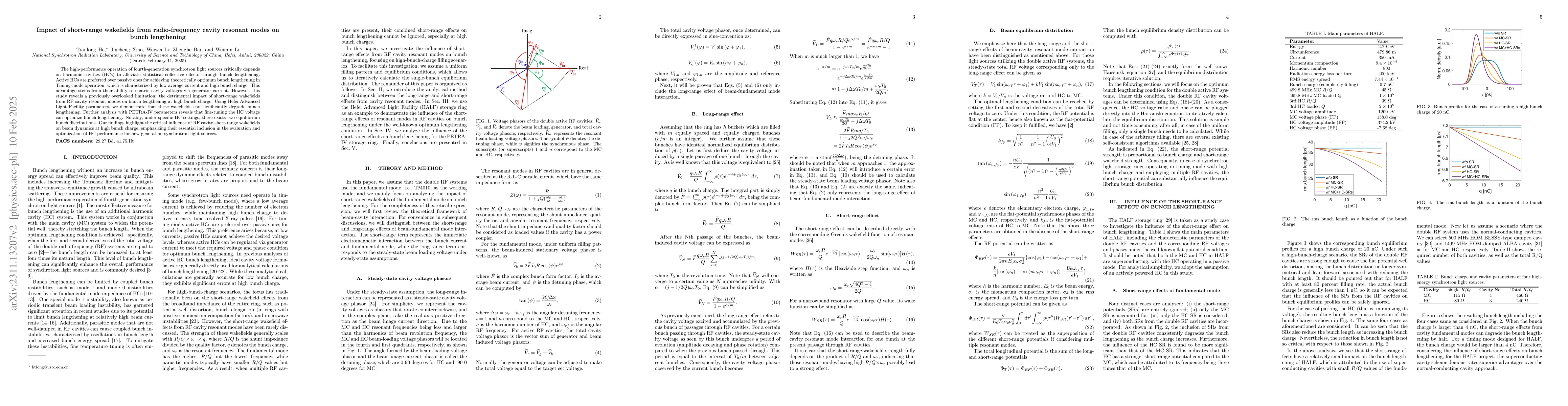 Thumbnail for Bunch lengthening affected by the short-range effect of resonant modes
  in radio-frequency cavities
