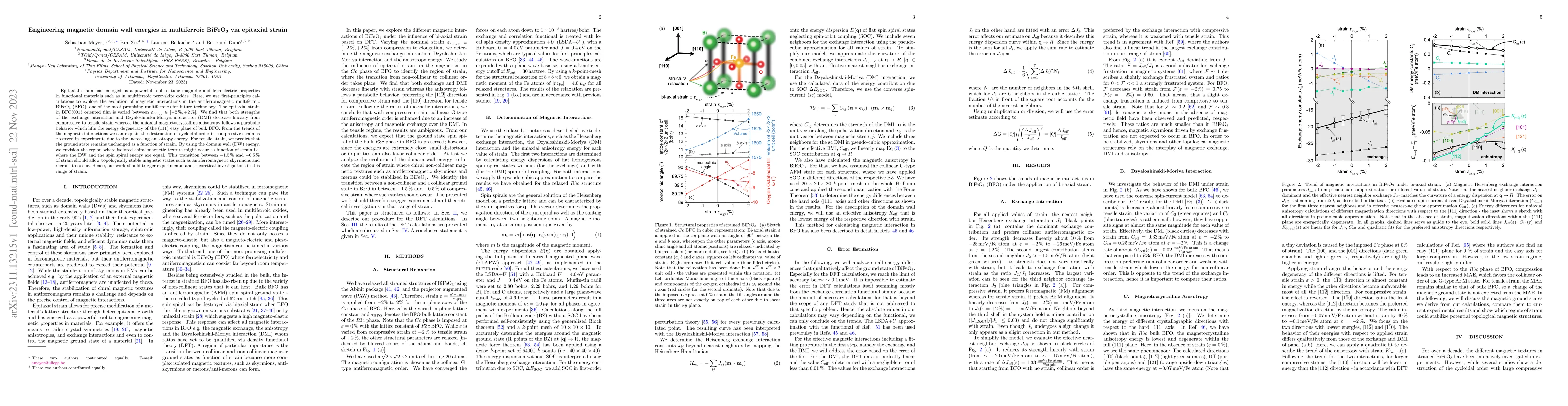 Thumbnail for Engineering magnetic domain wall energies in multiferroic BiFeO$_3$ via
  epitaxial strain