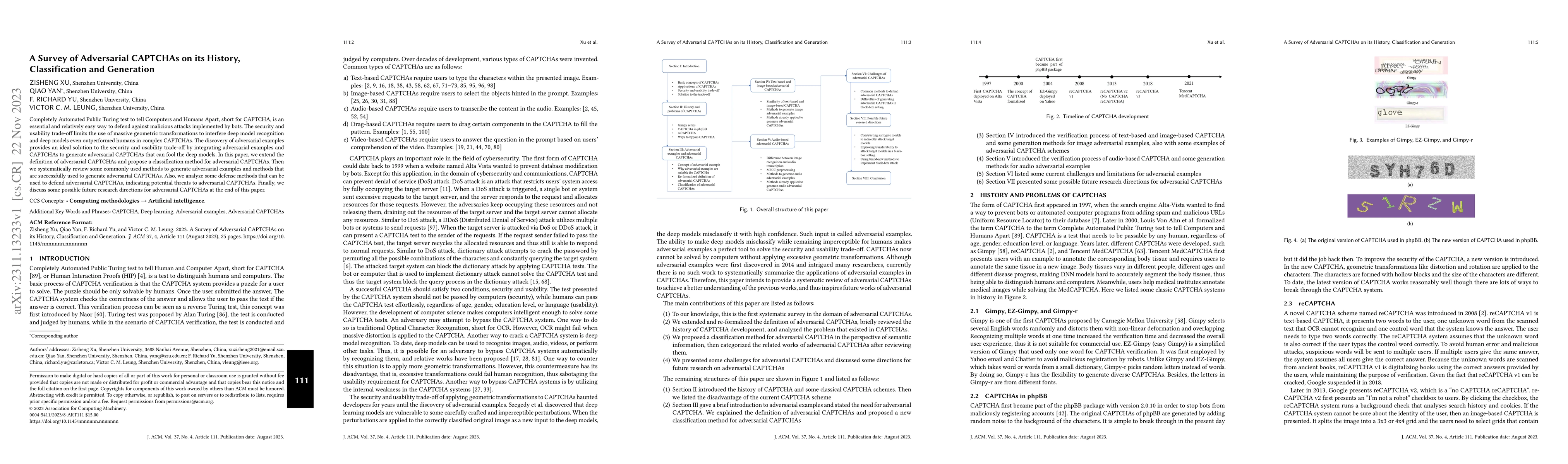 Thumbnail for A Survey of Adversarial CAPTCHAs on its History, Classification and
  Generation